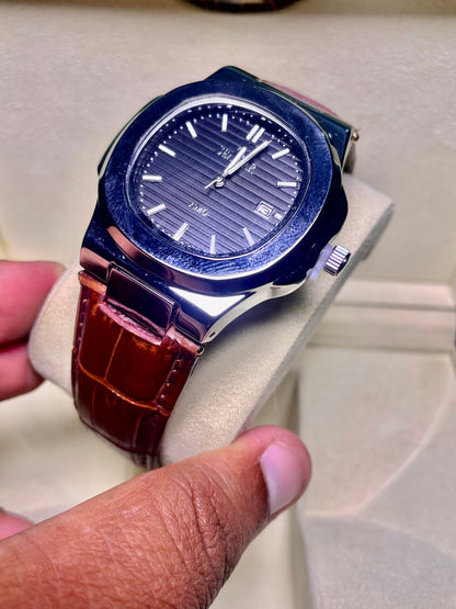 Seastar Watch With Leather Strap with Date