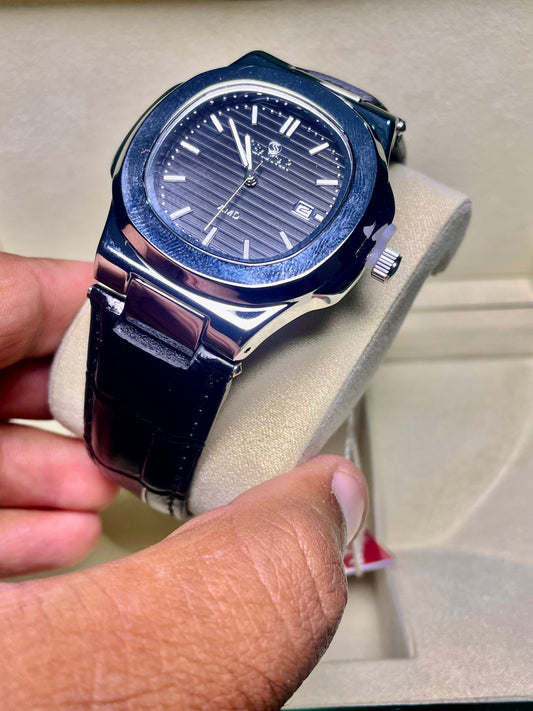 Seastar Watch With Leather Strap with Date